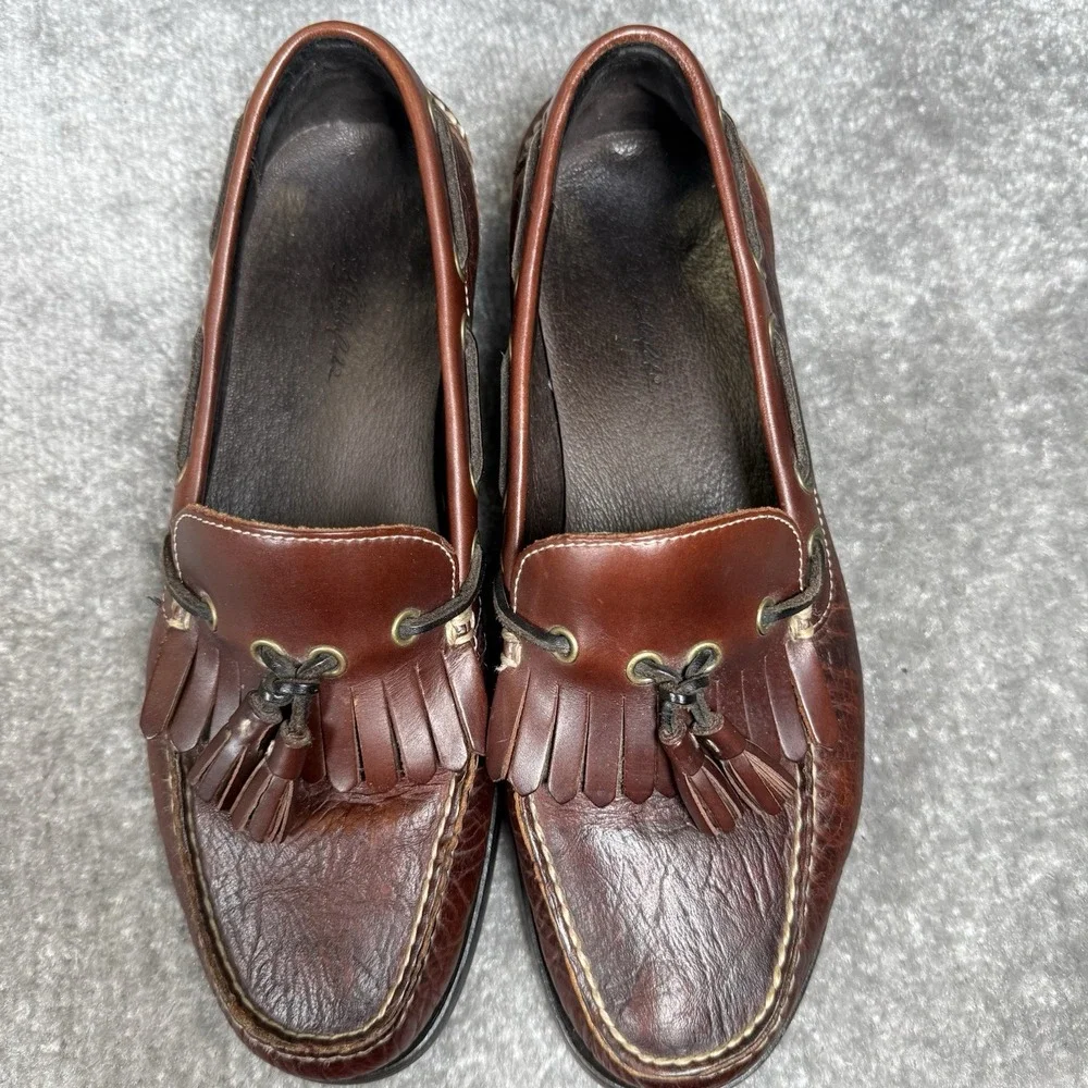 Bob Timberlake Loafer Men's 9 Brown Leather Tasseled Slip On Casual